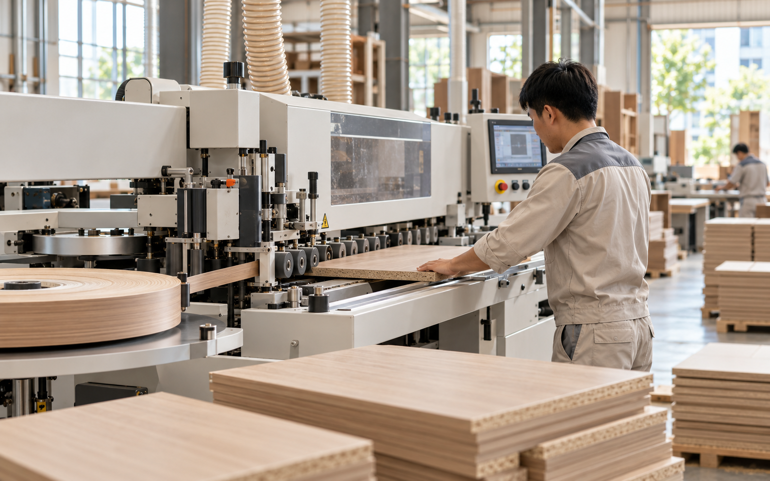 Gia công và dán cạnh nội thất tại xưởng Tâm Mộc